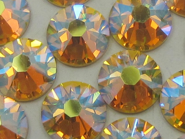 18 pcs. 34ss CITRINE AB (viva) FLATBACK PRECIOSA Rhinestones